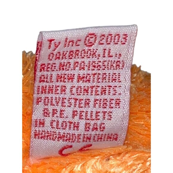 Vintage Ty Beanie Buddy Scared E Cat Plush Stuffed Animal 11" Orange Halloween - Picture 8 of 9